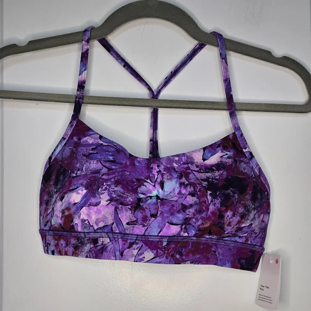 NWT Flow Y Bra Nulu *Light Support, A–C Cups - 6 Iridescent Floral Multi